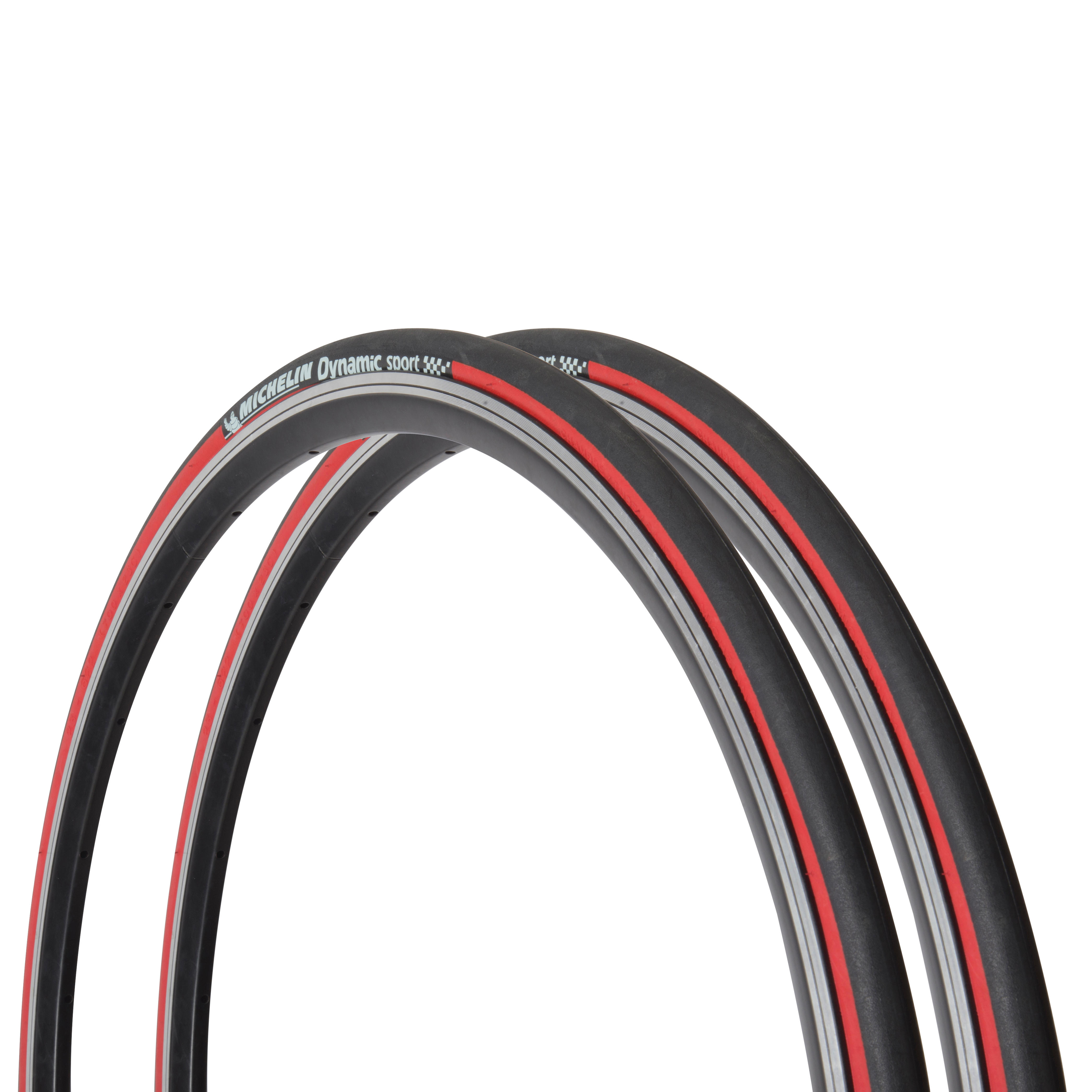 Pneu Michelin Dynamic Sport 700x23C noir et rouge pour vélo de route 23-622